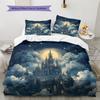 Sky Castle Pattern Bedding Quilt Set  Home Decoration  Gift (1 * Duvet Cover + 2 * Pillowcase  Without Core)