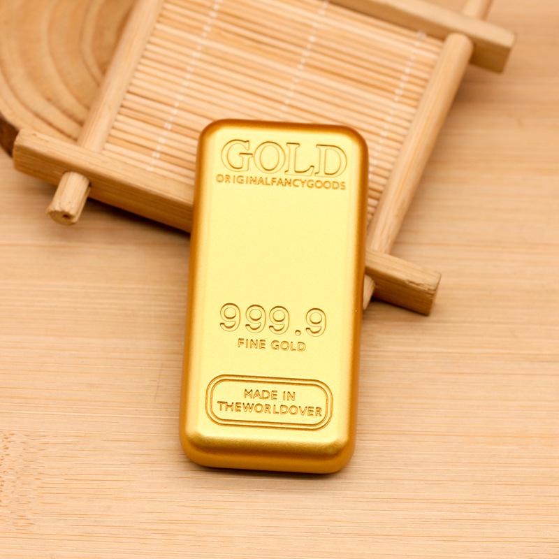 Nový styl Imitace zlaté cihly Těžítko - Zaoblený roh Pevná zlatá cihla Ozdoba Rekvizita pro domácí dekoraci