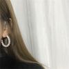 Party Wedding Engagement Big Circle Pearl Hoop Earrings Round Shape Elegant Drop Dangle Ear Stud