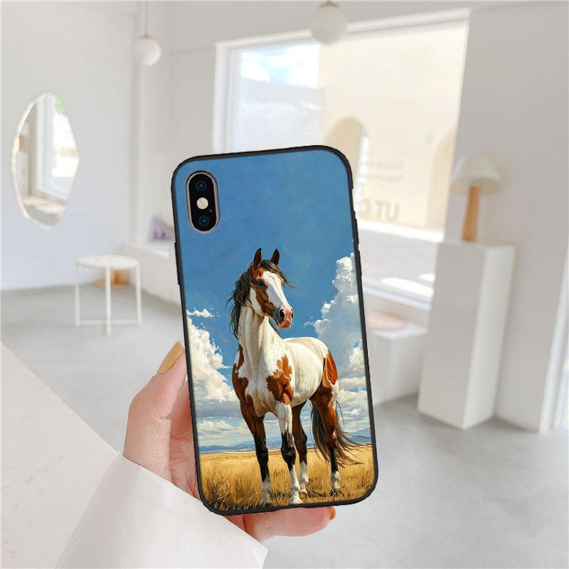 LO43 Fine Horse Soft Shell Phone Case for OPPO A3 Pro A72 A74 A76 A77 A77S A78 A79 A94 A95 A18 A40M A58