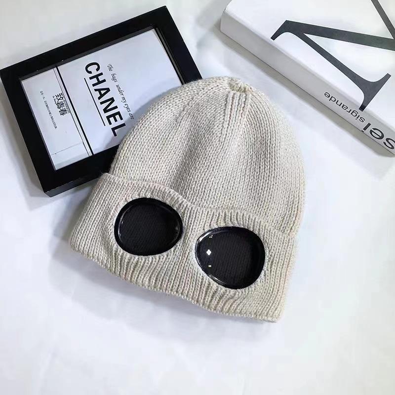 Unisex Herren Damen Strickmütze mit Brille Winddicht Winterwärmer Ski-Beanies Weich Warm Rutschfest Ohrenschutz Garros