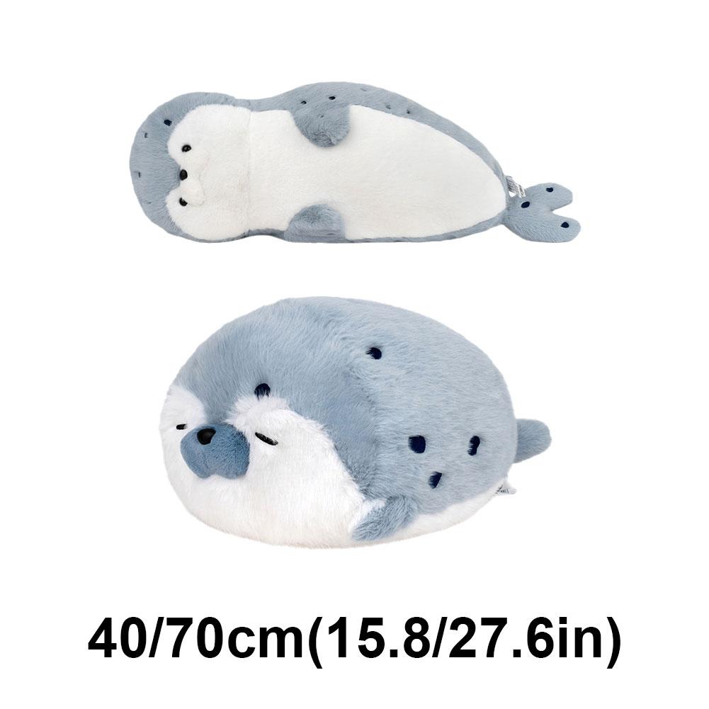 Soft Plush Sea Lion Otter Stuffed Animal Pillow Doll Animal Toy Round Cushion Throw Pillow for Kids Birthday Gift