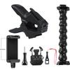 Soporte de Cuello de Cisne con Abrazadera Flexible Jaws para Cámara GoPro Hero 13 12 11 10 9 SJCAM Akaso Insta360 DJI Osmo Action 6/5 PRO/4/3/Nano