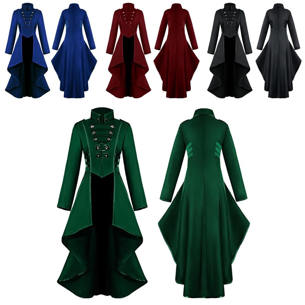 Elegant Women Vintage Medieval Tuxedo Gothic Tailcoat Perfect For Cosplay Costume