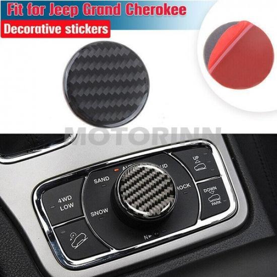 For Jeep Grand Cherokee 11~21 Carbon Fiber Central Control Switch Knob Cover
