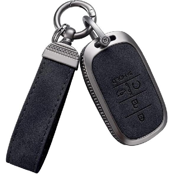 YO&YOYE Compatible With Honda Key Fob Cover With Keychain Leather Key Case Protector For  Honda Accord Civic CRV Pilot Odyssey 11Th Gen Smart Key