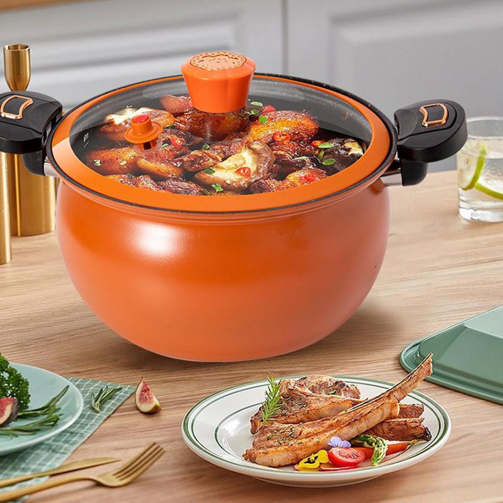 Pressure Cooker Fast Cooking Cookware Non-Stick Fast Heating Pressure Cooker with See-Through Lid for Home Kitchen Boil Stew