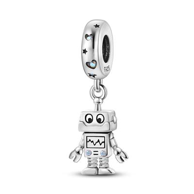 Mooie Robot Dangle Charms Walli Monteur Bot Kralen Fit Originele Mode Armband Ketting 925 Sterling Zilveren Hanger Sieraden