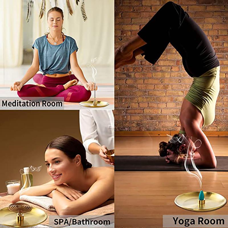 Creative Metal Incense Burner Brass Gourd&9 Holes Incense Holder Incense Plate Ash Catcher Buddhism Supplies Home Decor