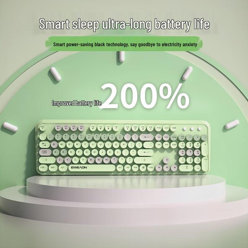 EWEADN V96 Retro Wireless Membrane Keyboard