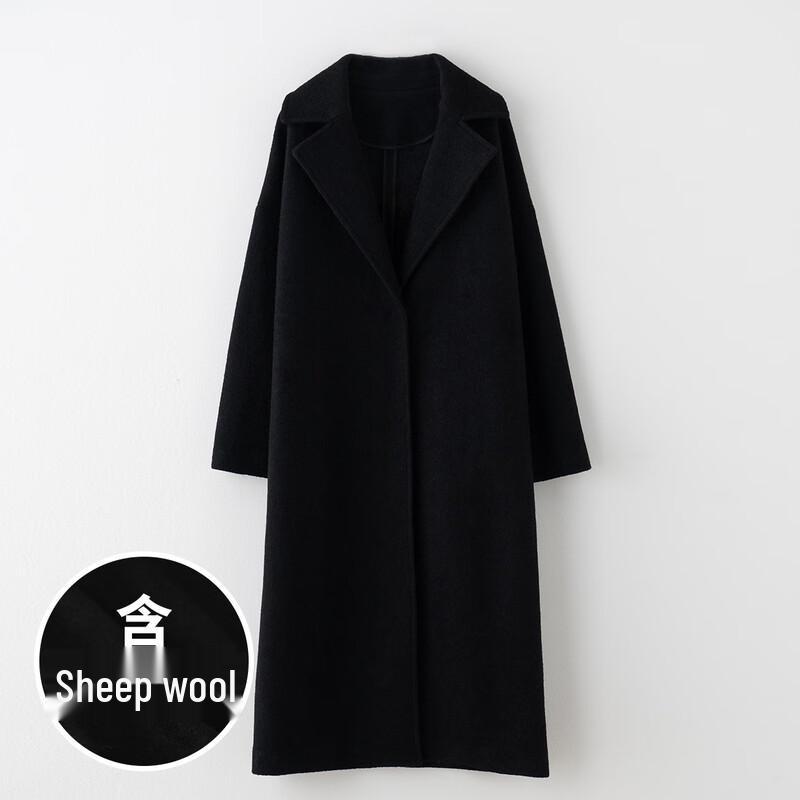 Sinuofu Women's Wool Blend Lapel Coat