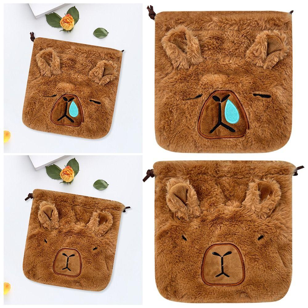 

Мягкий пенал Capybara с рисунком из мультфильма, карман на шнурке, кошелек Zero для покупок Type B