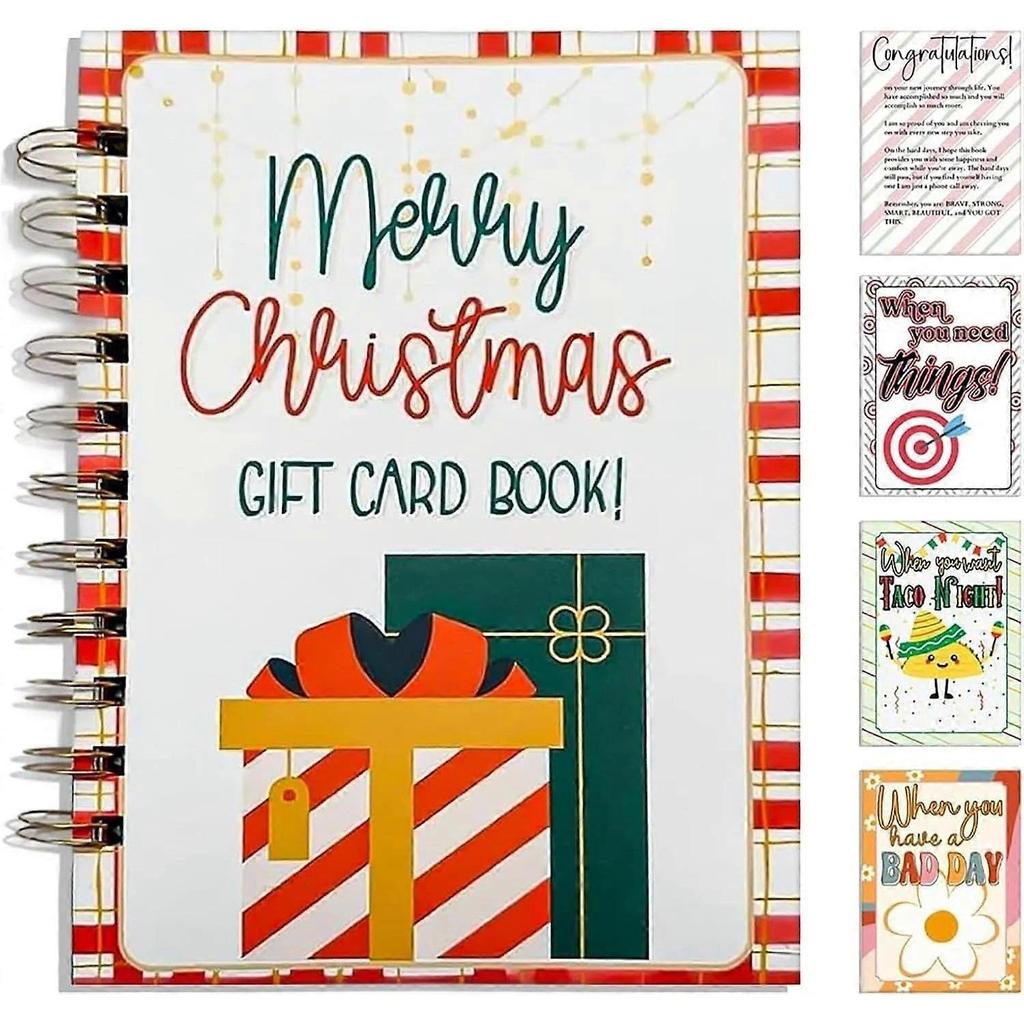 Christmas Gift Card Book Holder, DIY Spiral Bound Merry Christmas Gift Card Book