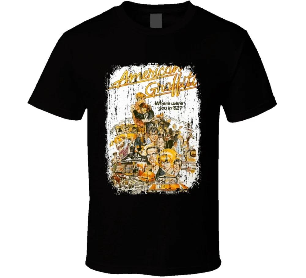 American Graffiti 70s Classic Comedy Movie Poster Worn Look T Shirt S