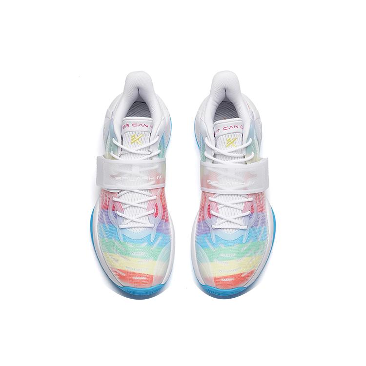 New Anta Water Flower 4 Slip Resistant Cushioning Wear Resistant Low Top Basketball Shoes White Multicolor 112221602-9