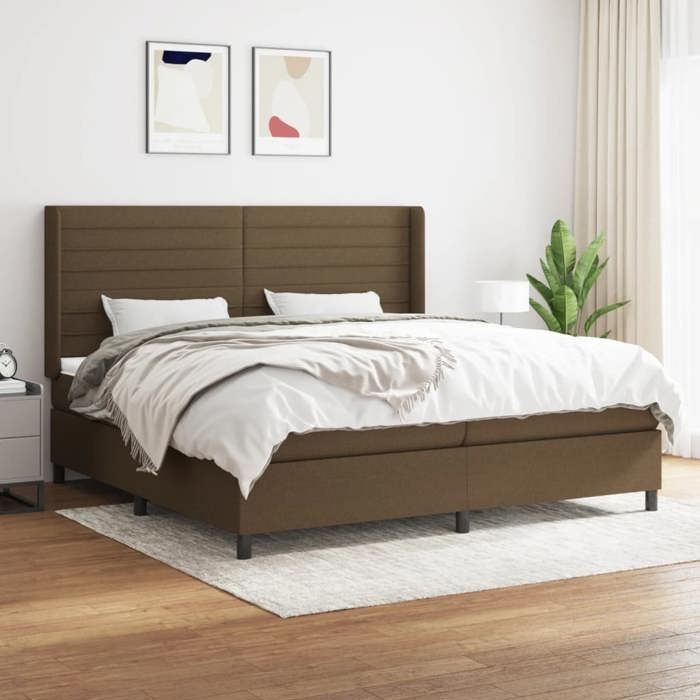 3131540 vidaXL Divan Bed with Mattress Dark Brown 200x200 Cm