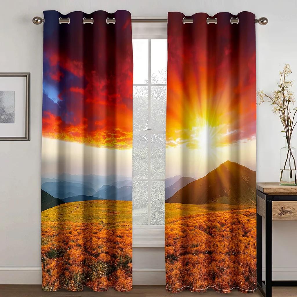 3d Sunflower With Sunshine Modern Blackout Curtains For Living Room Bedroom Curtain Cortinas Para La Sala Kitchen Blinds Drapes