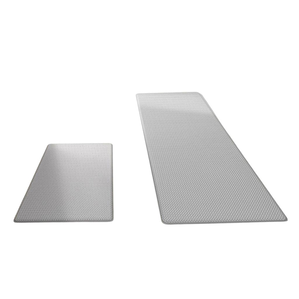 2 Pack PVC Kitchen Floor Mats Thickened Long Strip Leather Texture Waterproof Anti-Slip Oil Resistant Washable Floor Mats for Home Use