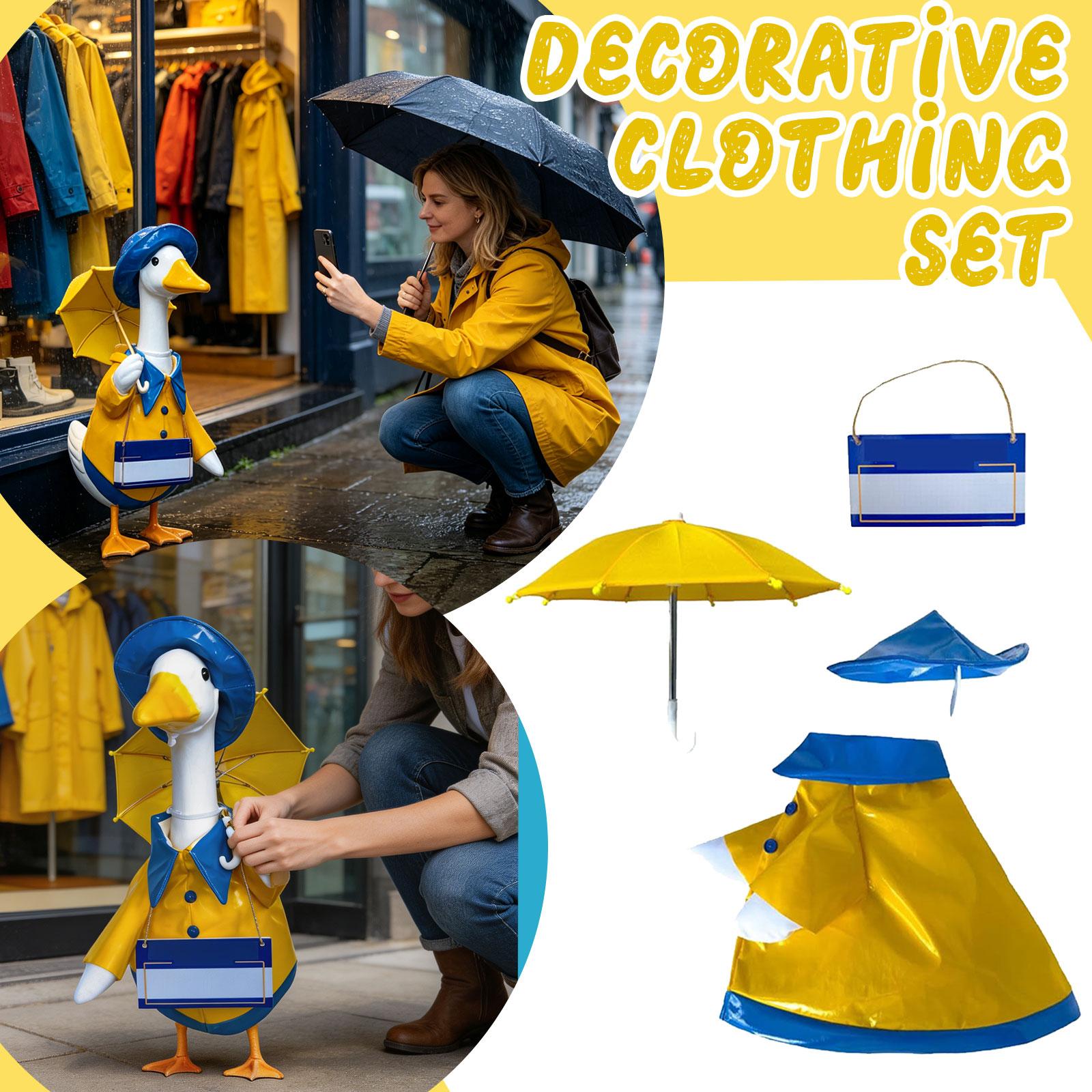 23 Inch Goose Raincoat Costume Set Includes Raincoat Umbrella Hat and Sign Suitable for Outdoor Weather Protection and Themed Displays one size синий