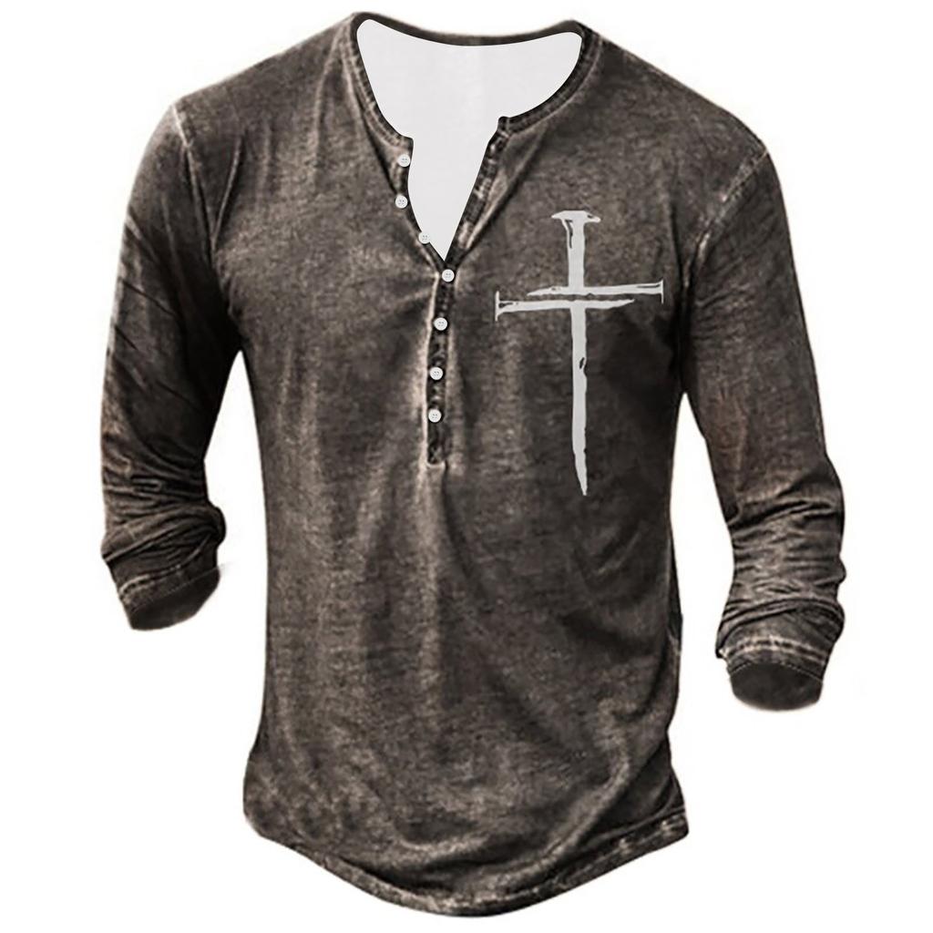 Men's Long Sleeve Graphic And Embroidered Fashion T-Shirt  Spring And  Long Sleeve Printed Pullover Sweatshirt