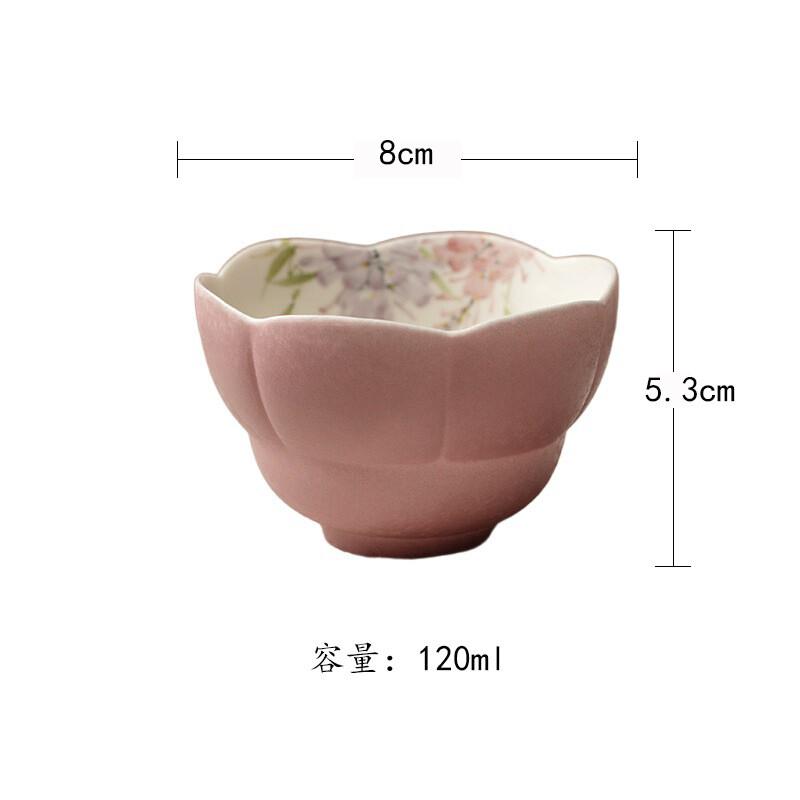 

120ml Hand-painted Wisteria Teacup Creative Tea Bowl Single Cups Tea-tasting Fragrance Cup Chazhan Master Cups Drinkware Craft As Your Choose