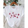 Printed Fashion New Year Women's T-shirt Top Merry Christmas Clothing Coffee Love Cute Holiday Pattern Round Neck Short Sleeve