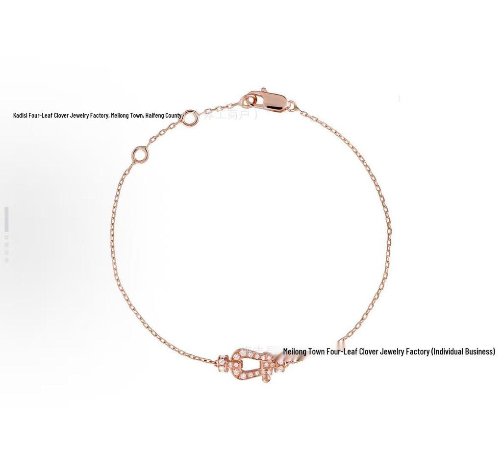 Fred 18K Gold Horsebit Diamant Anhänger Schlüsselbein Kette