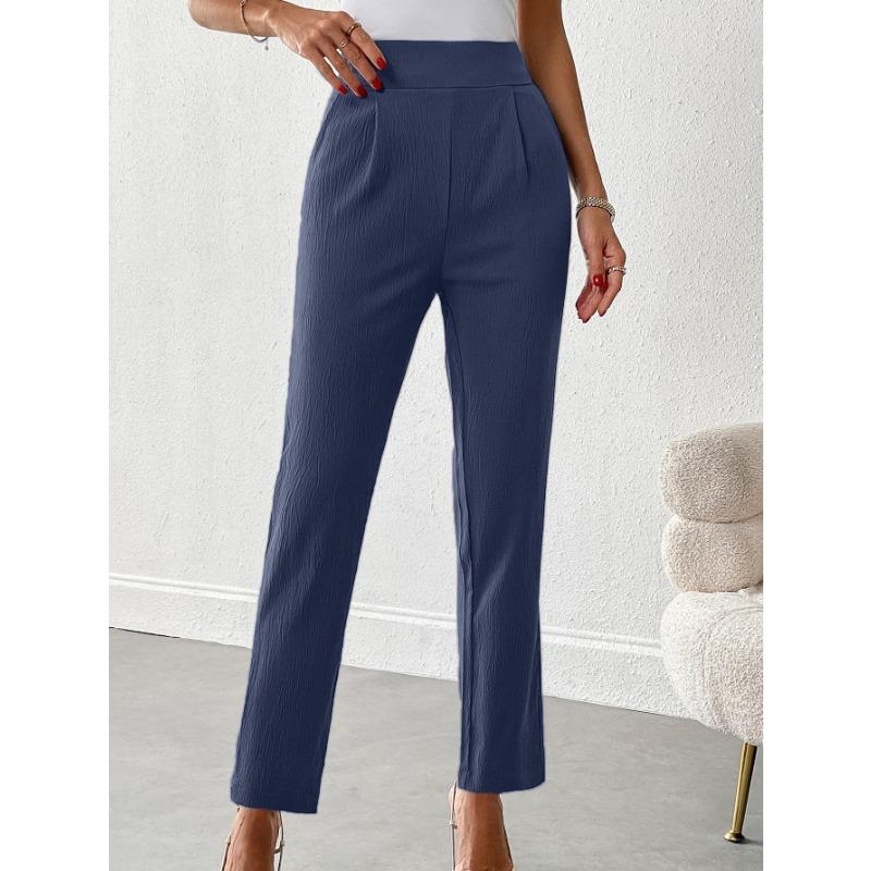 Women High Waist Straight Leg Casual Pants