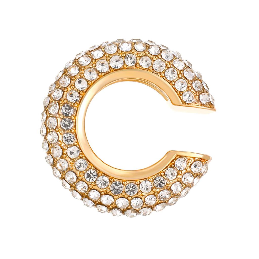 European & American Popular C-shaped Rhinestone Ear Cuff Earrings, No Piercing Needed for Women