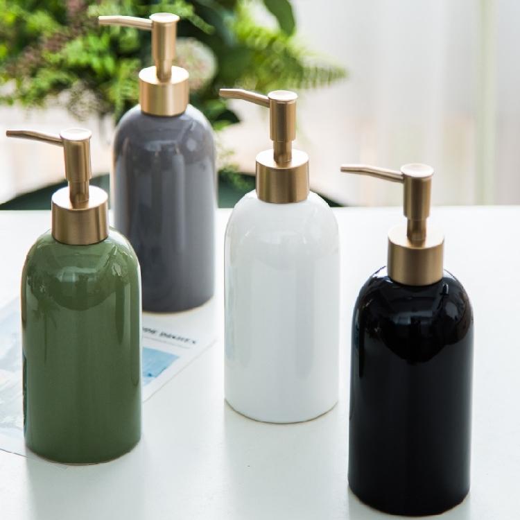 Ceramic Soap Dispenser Bathroom Hand Sanitizers Container Shampoo Shower Gel Press Bottle