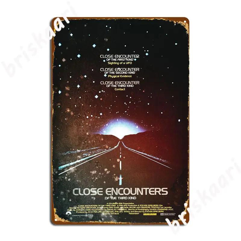 Close Encounter Movie Poster Metal Plaque Cave pub Plaques Wall Mural Design Tin sign Poster 20X30CM