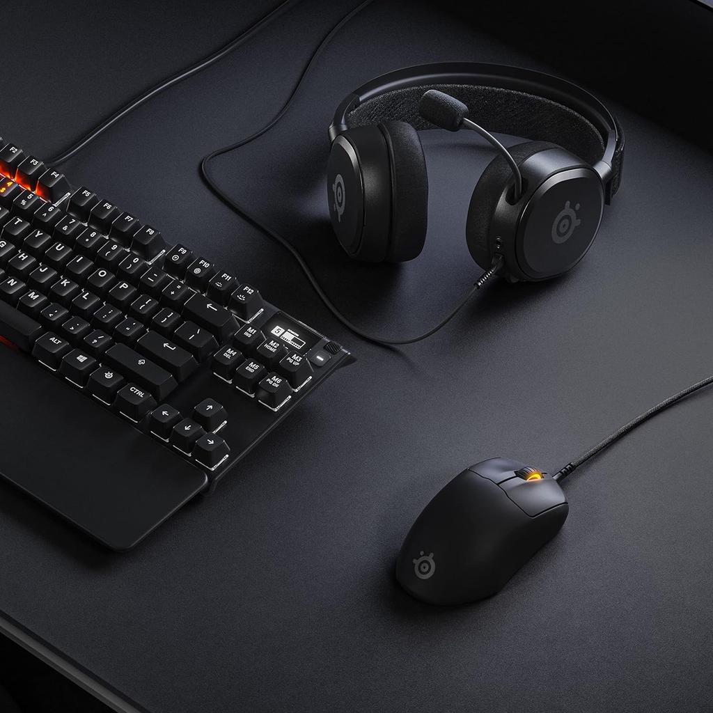 SteelSeries Prime Mini Wired Gaming Optische Prestige OM TrueMove AIR Schwarz Maus, Leichtgewicht, Anpassbar, Schalter, Sensor, [Gebraucht]