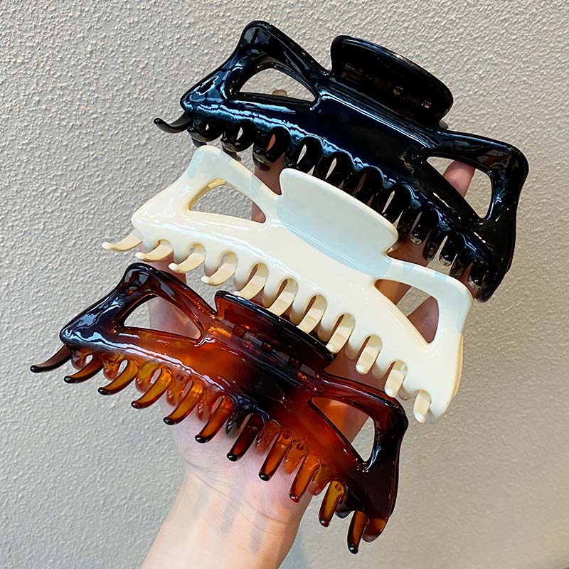

Korean Solid Color Oversize Hair Claw for Women Girls Elegant Large Capacity Disc Hair Catching Clip Shark Clip Hair Accessories