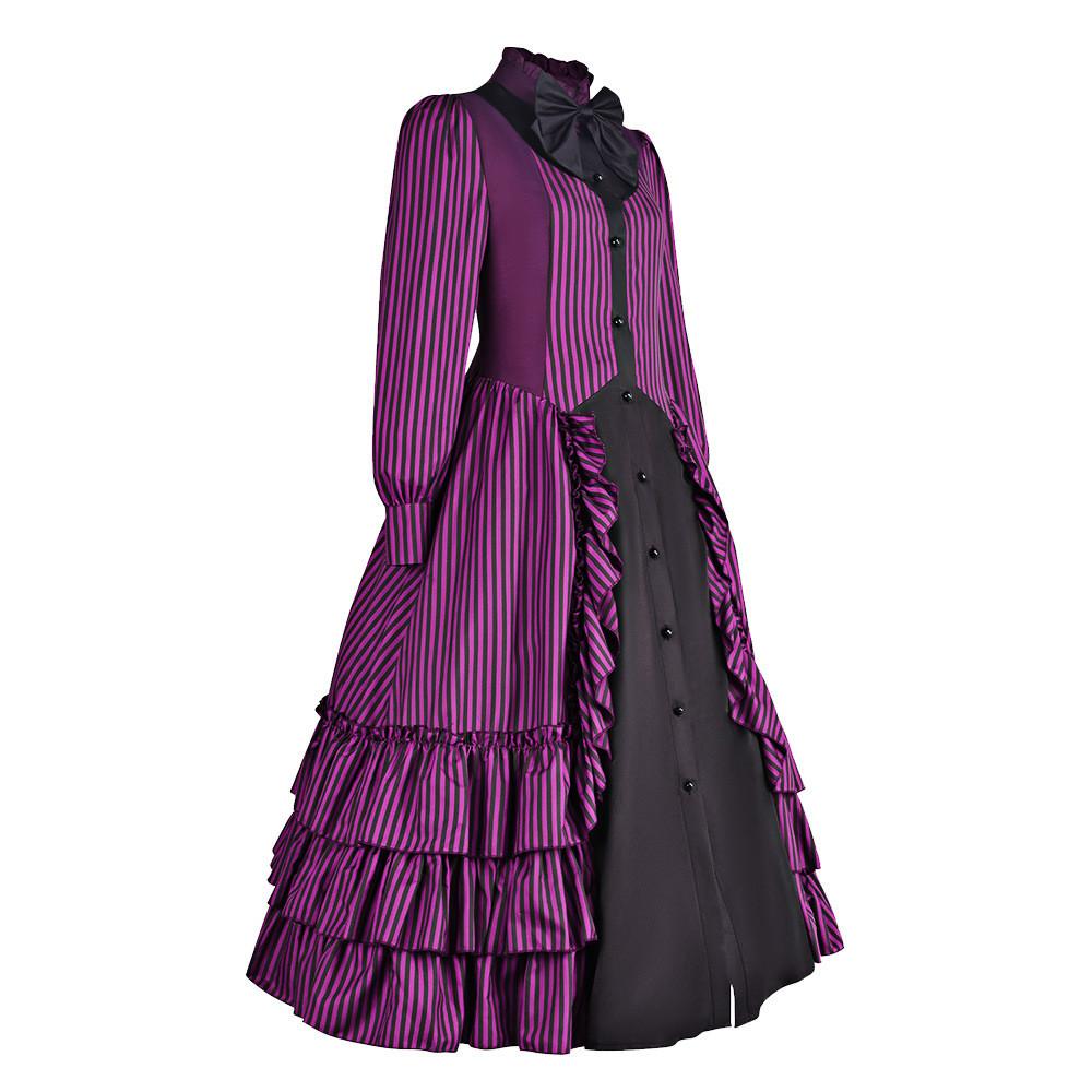 Abito Ruffled Medievale Gotico Vintage Costume Cosplay Per Eventi A Tema