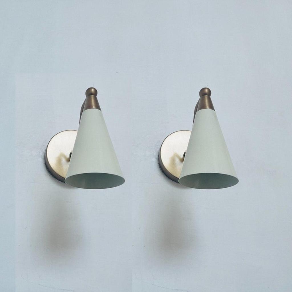 Pair Of Wall Sconce Lamp , Bathroom Lamp Wall Light Fixture, Mid Century Shade Cone Wall Lights