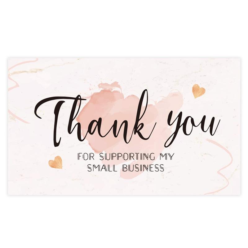 Pink 'Thank You' Cards - 50 Sheets/Pack for Gift Boxes, Decorations, and Postcards
