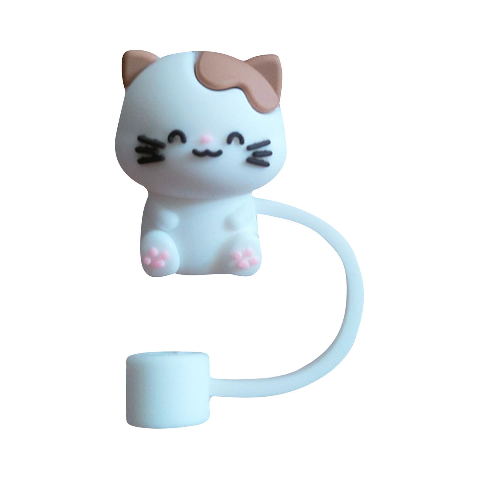 

Straw Covers Cap Cute Silicone Straw Covers,-Proof Drinking Straw Reusable Straw Cover Tips Lids One Size светло-синий