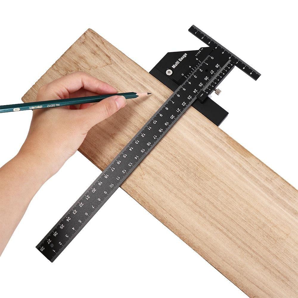 High-precision T Shaped Ruler 0-280mm Marking Gauge Portable Scribe Ruler  Carpentry DIY Tools