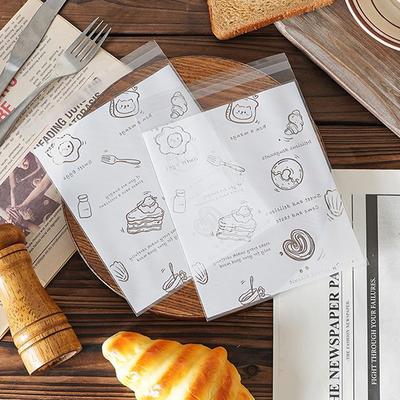 50 Adet Kendinden Yapışkanlı Mühürlü Plastik Poşetler Fırın Ambalajı, Kruvasan, Parti El Yapımı Bisküvi/Kurabiye, Ekmek ve Pasta Ambalajı İçin