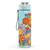 1PC Warm Tone Orange Yellow Flower Print 750ml Color Plastic Sports Water Bottle Leakproof Flip Straw Lid Suitable for Sports Office Home Use