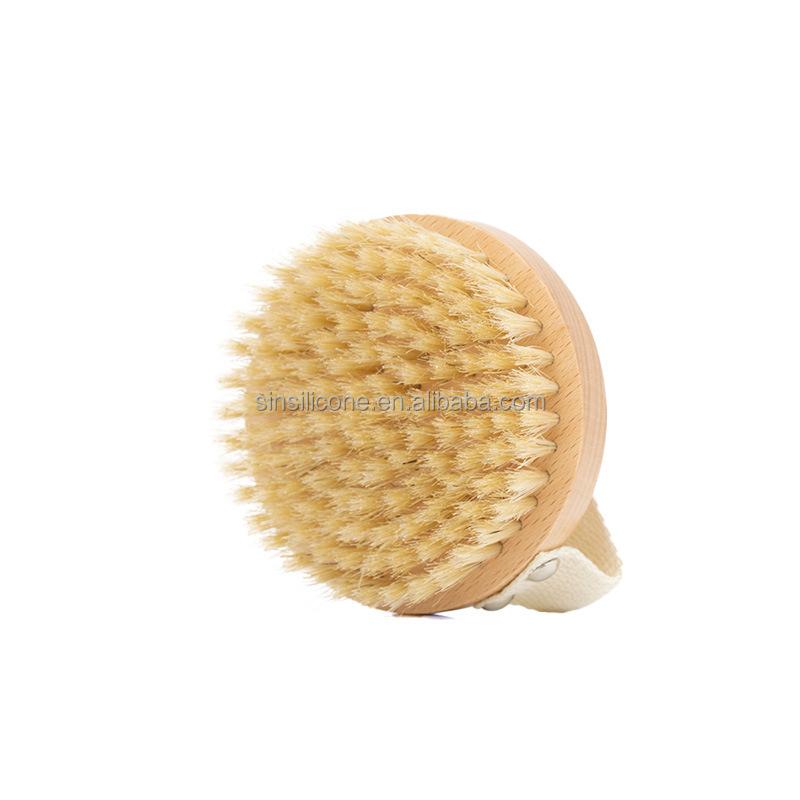 Dry Brushing Body Brush, Natural Bristle Dry Skin Exfoliating Brush Body Scrub