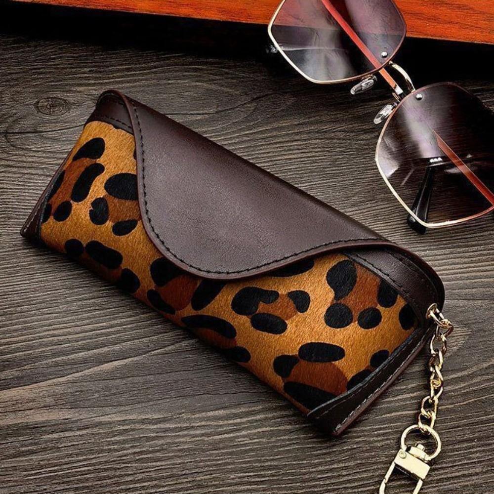Glasses Clip Pu Leather Glasses Bag Plush Sunglasses Eyeglass Bag Glasses Storage Bag Outdoor