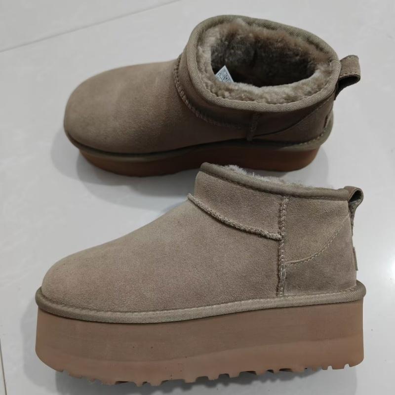 Fashion 2025 New Women Designer Winter Shoes Fur Lady High Heels Platform Snow Ankle Boots Classic Mini Luxury Botas Mujer Zapatos