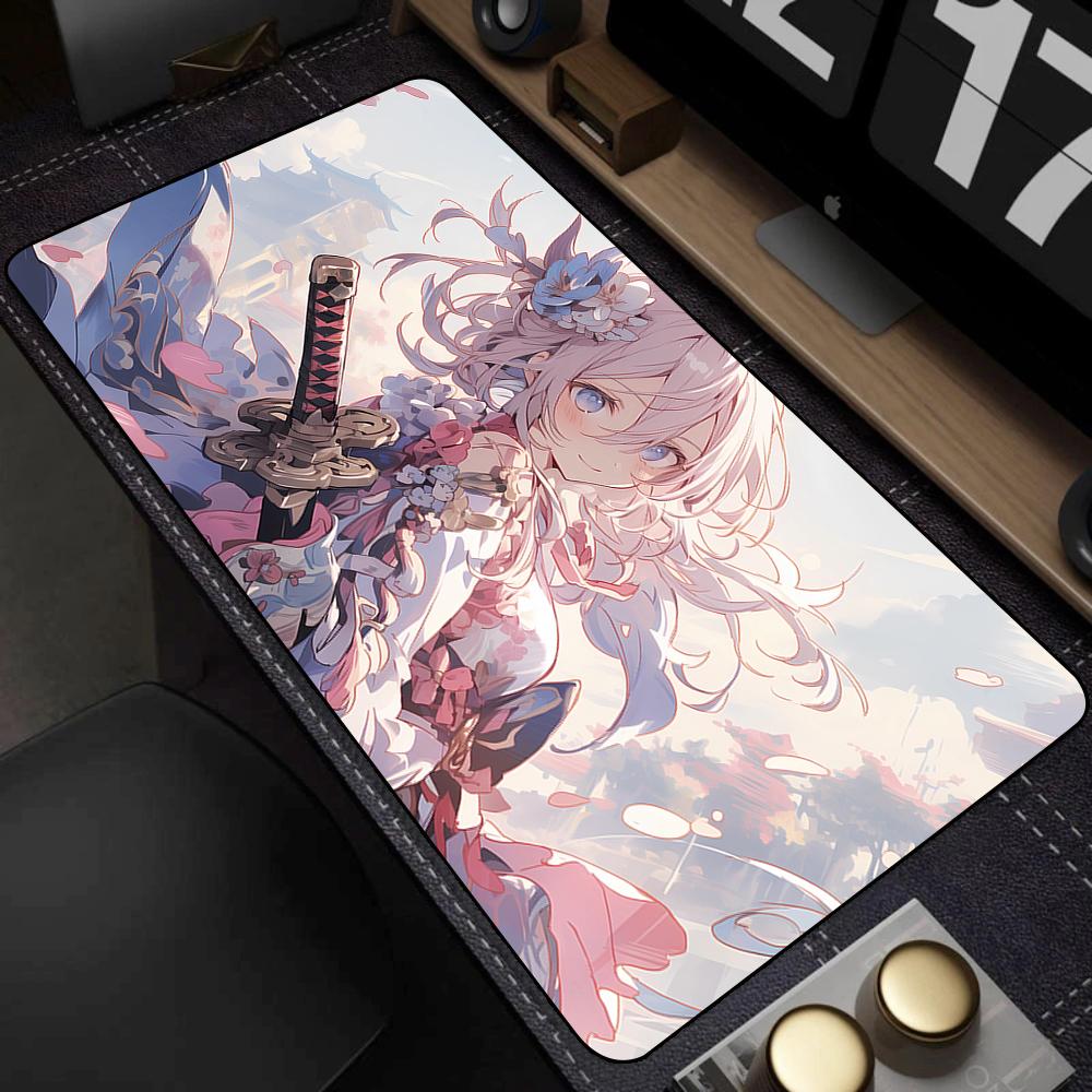 Cute Pretty Anime Girl Large Mouse Pad 400x900mm Xxl Gamer Mouse Mat Office Table Mat Kawaii Cartoon Desk Pad Gaming Accessories