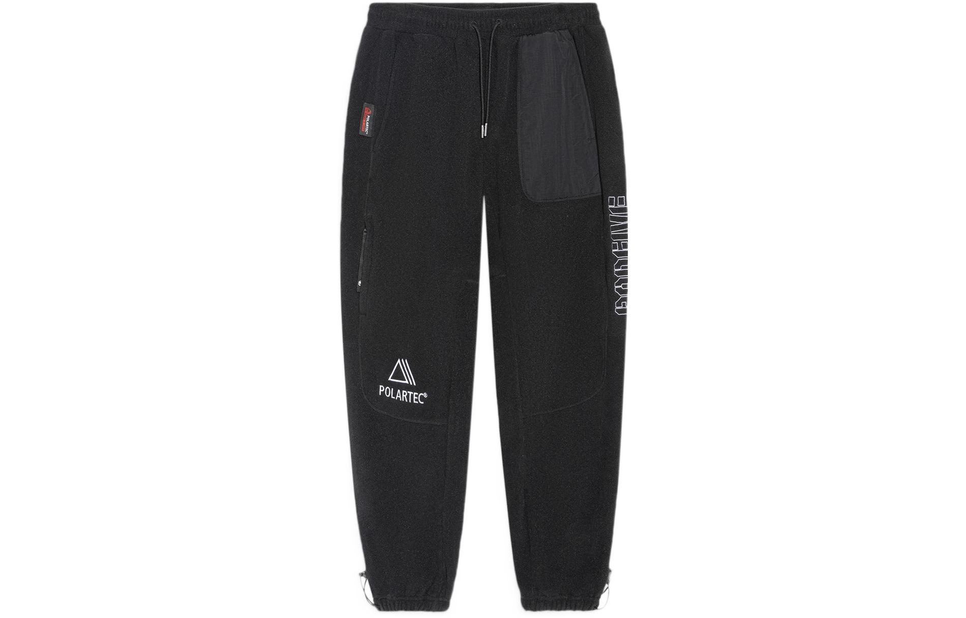 Мужские вязаные спортивные штаны Li Ning, черные, утолщенные, с манжетами, AKLR733-4 XXL