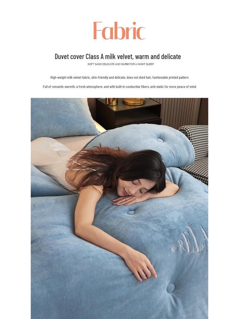 Thickened Winter Quilt: Flannel Coral Fleece & Cotton Blend for Warmth