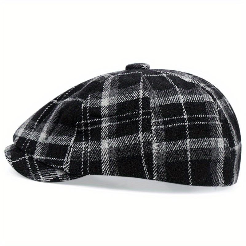 Erwachsene Retro Tweed Dad Hat Karomuster Schiebermützen Herren Achteckige Hüte Britische Malermützen Fischgrät Flach Hip Hop Baskenmützen gorras