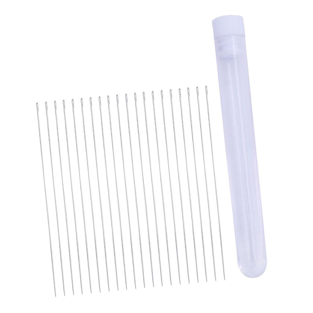 20 Pieces Beading Needle with Storage Bottle for DIY Crafts Jewelry Making