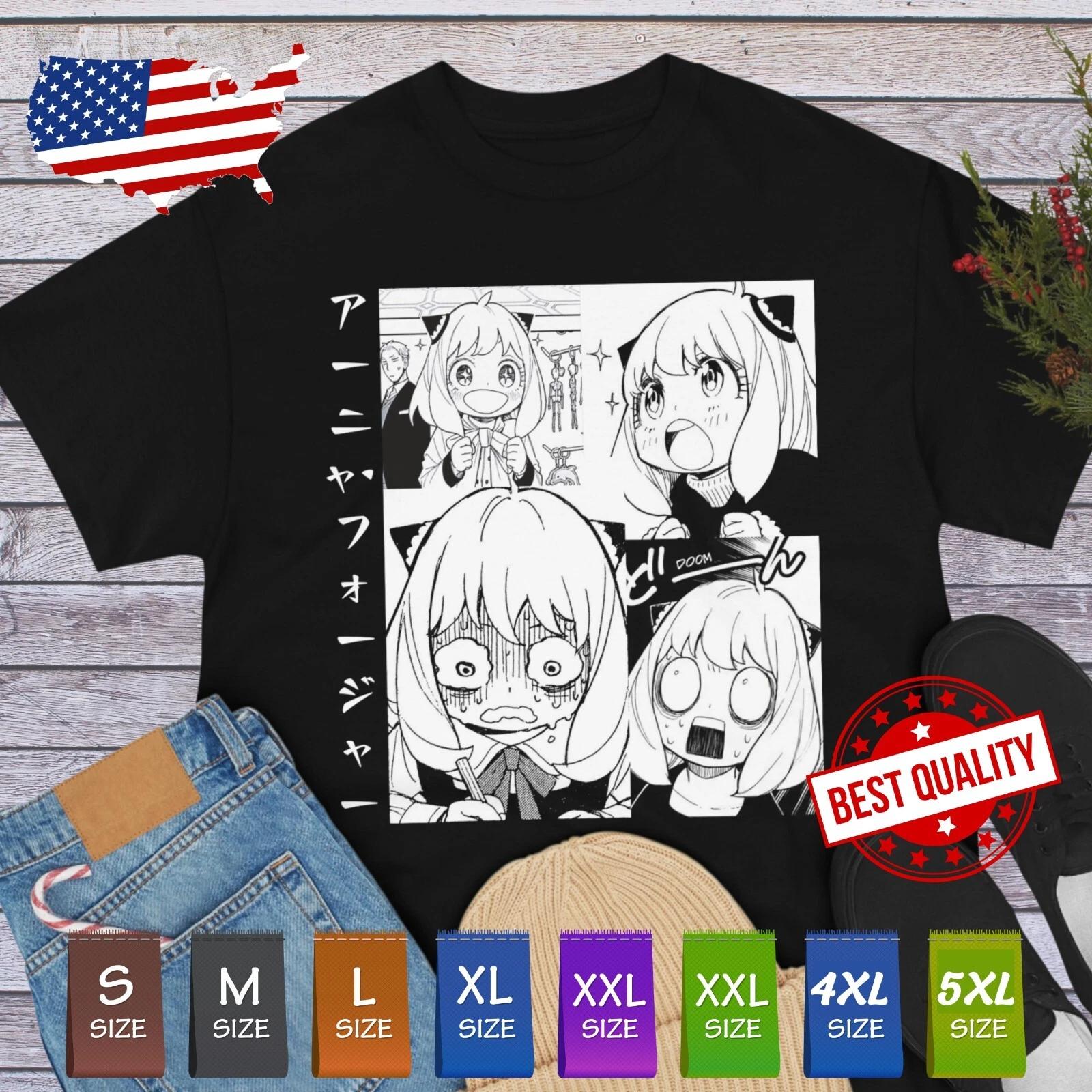 

Anya T Shirt Spy x Family Anime Clothing Manga Tee Cosplay Kawaii Funny Geek XL