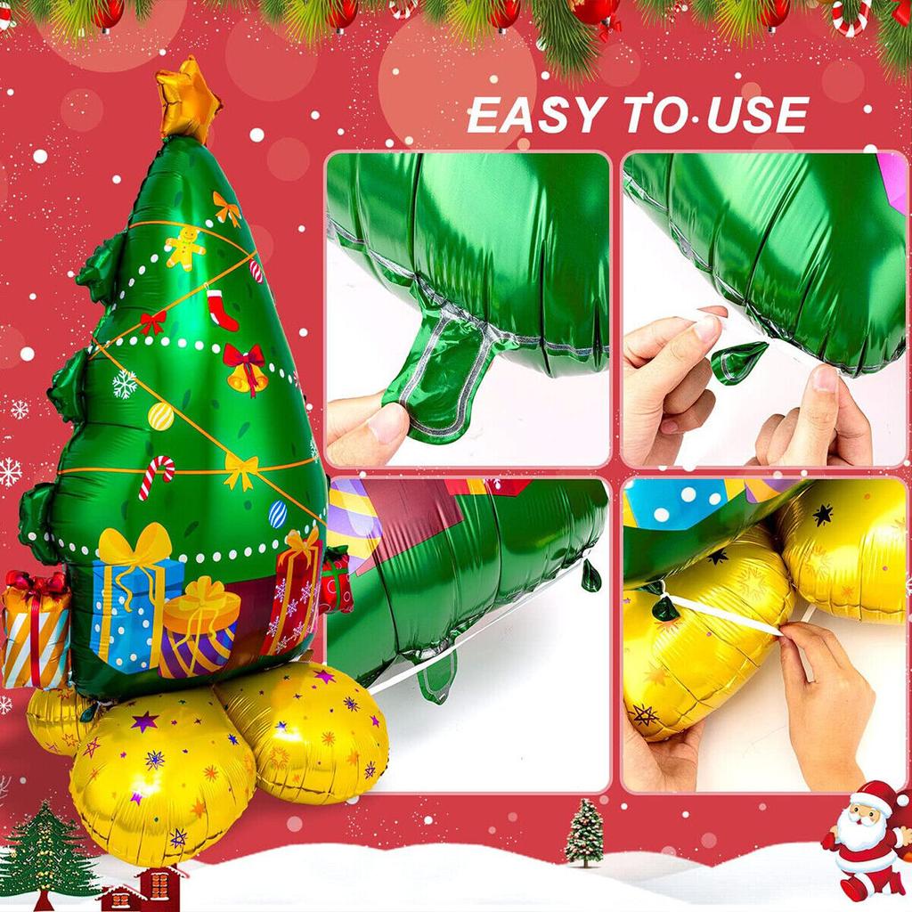 Christmas Decorations 2024 Cartoon Santa Claus Aluminum Foil Balloons Large Xmas Tree Snowman Outdoor Decor Mall Party Balloons